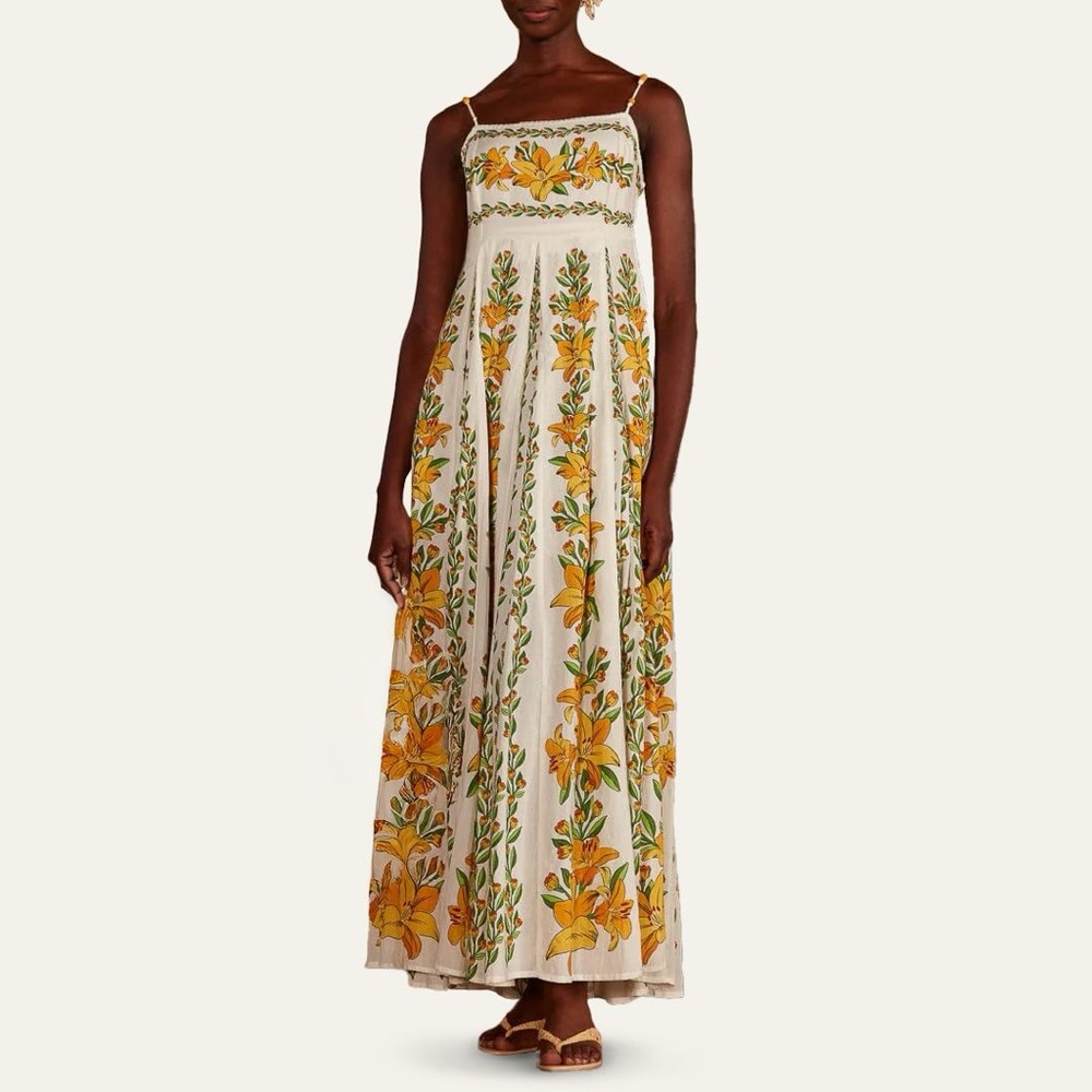 NWT FARM RIO Off-White Tropical Lightness Sleeveless Maxi Dress - Picture 2 of 10